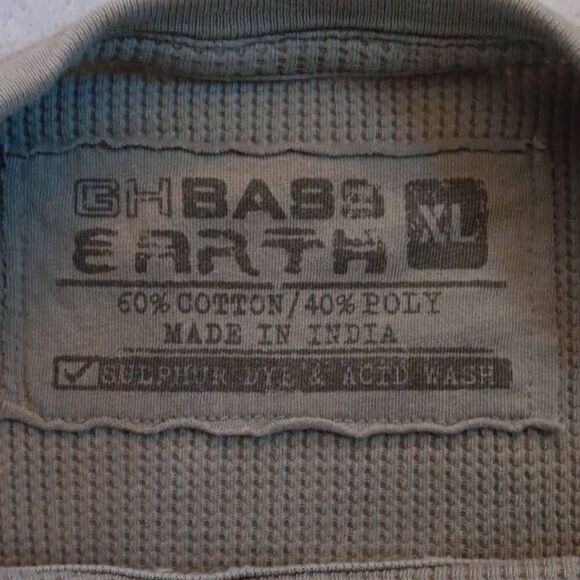 G H BASS Earth Long-Sleeved Thermal Tee XL Acid Washed Graphics, 1876 East - Picture 3 of 6